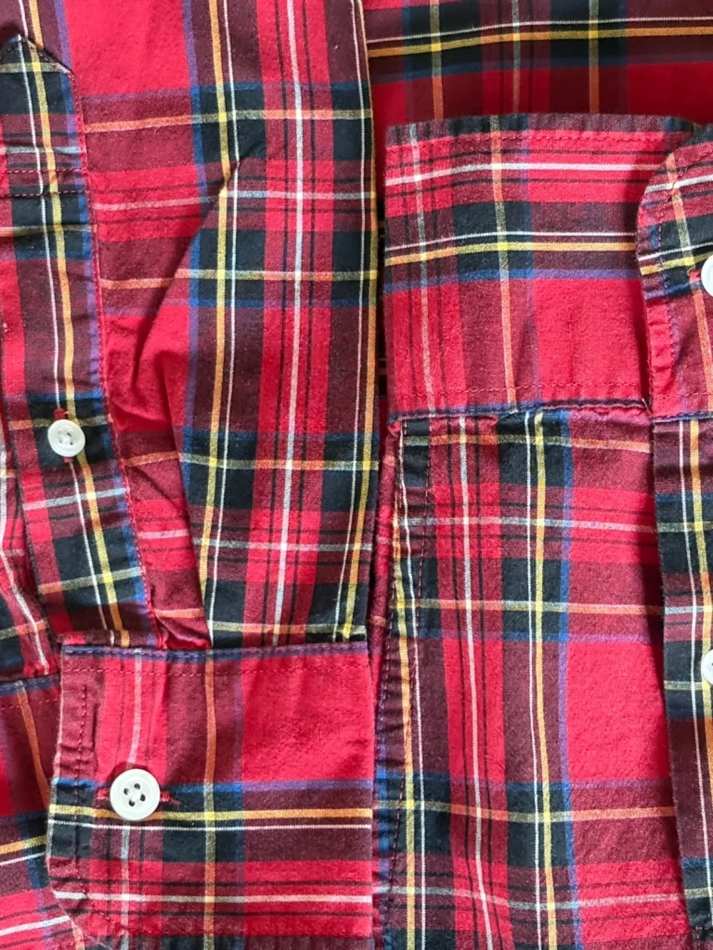 J Crew Mens XL Flex Washed Slim Button Down Shirt Plaid Red Tartan Long Sleeve